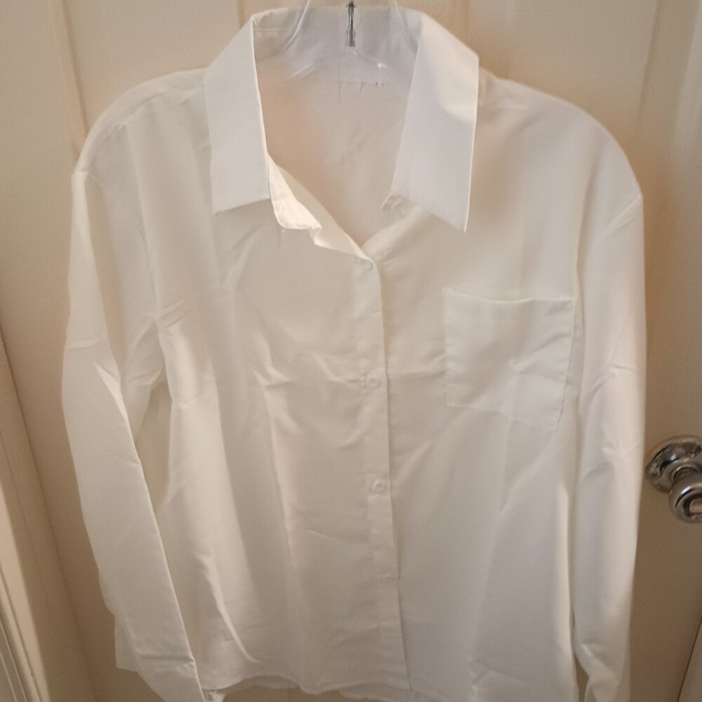 Women's XXL button down shirt - white